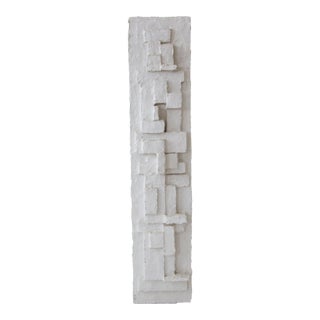 Vintage Brutalist Plaster Wall Mounted Sculpture For Sale