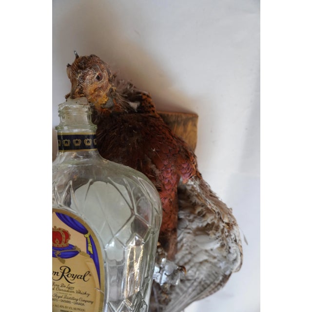 Early 21st Century Taxidermy Pheasant Drinking From Crown Royal Bottle For Sale - Image 5 of 9
