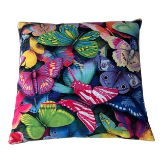 Butterfly Decorative Pillow 16” X 16” 1980-1990’s For Sale
