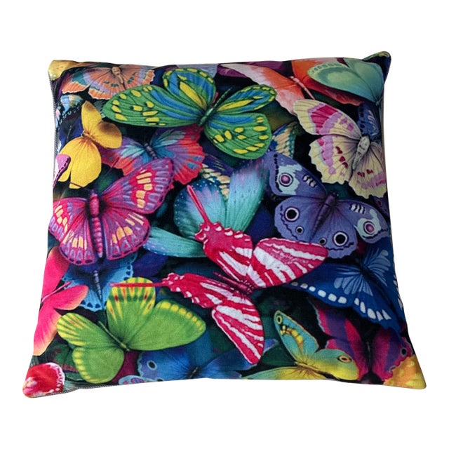 Butterfly Decorative Pillow 16” X 16” 1980-1990’s For Sale