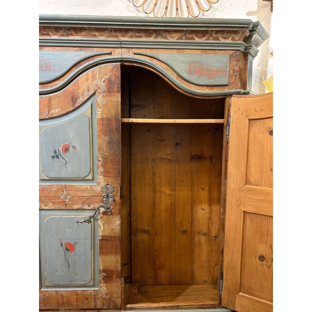 Wood Austrian Wedding Armoire, 18th Century For Sale - Image 7 of 18