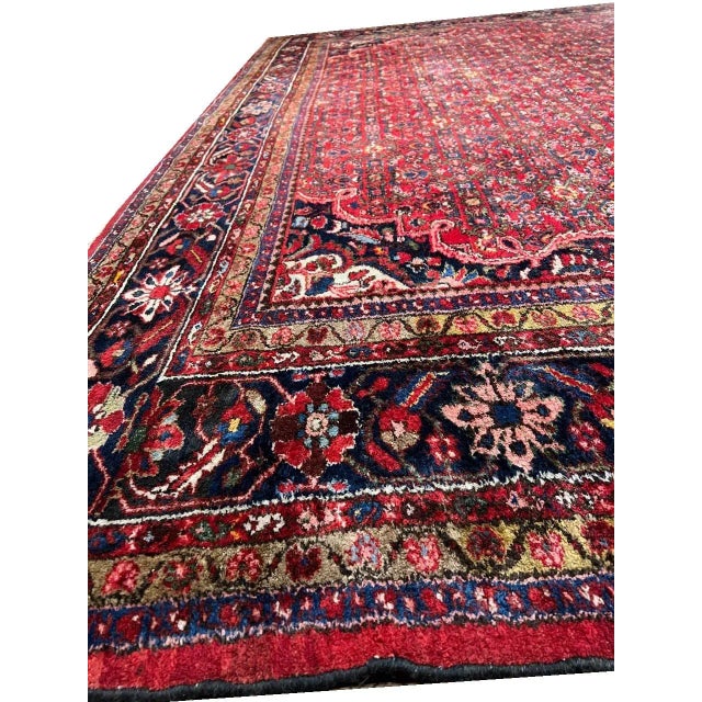 Fine Hand Knotted Persian Antique Hossin Abad Rug For Sale - Image 12 of 13