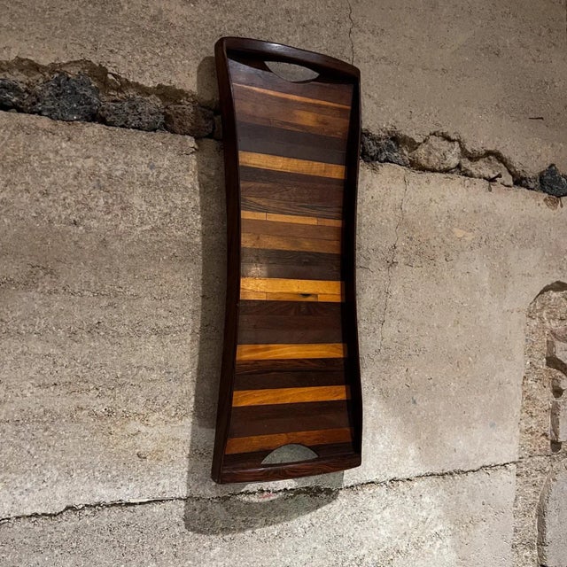 1960s 1970s Don Shoemaker Service Tray Exotic Wood Señal Mexico For Sale - Image 5 of 9