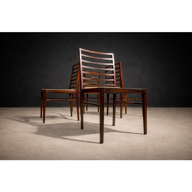 1950s Set of 4 Chairs in Rosewood & Cane, Joaquim Tenreiro, 1950s - Lot 167 For Sale - Image 5 of 12