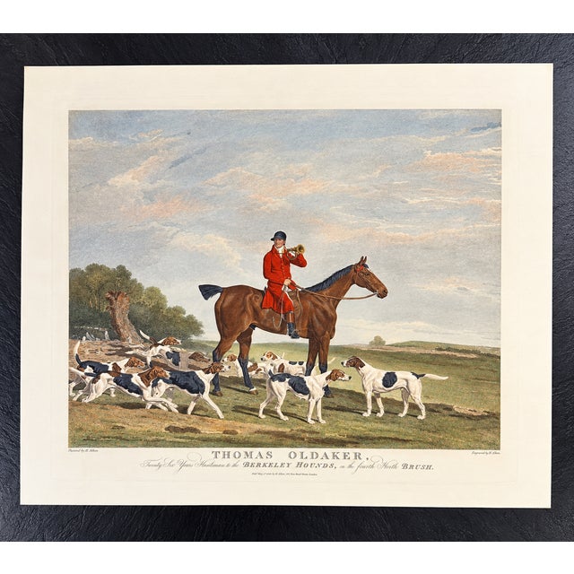 English Thomas Oldaker Berkeley Hounds Equestrian Hunting Print – Vintage Reproduction, 29.75 X 25" For Sale - Image 3 of 4