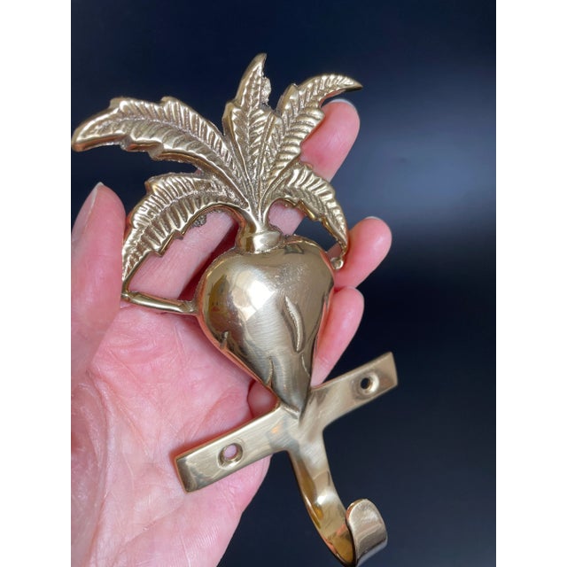 Vintage Solid Brass Radish Garden Plant Wall Hook For Sale In Las Vegas - Image 6 of 10