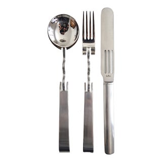 Sculptura Cutlery by Lino Sabattini for Rosenthal, 1980s, Set of 3 For Sale
