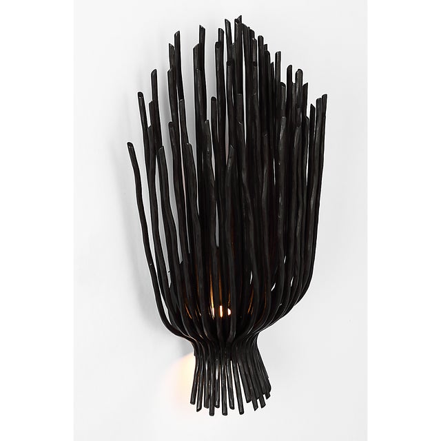 Chapman & Myers for Visual Comfort Signature Astra 17" Sculpted Sconce in Aged Iron For Sale - Image 10 of 11
