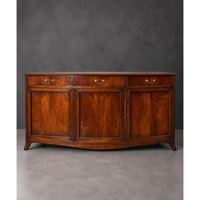 Large Antique Mahogany Bow-Front Sideboard For Sale - Image 9 of 9