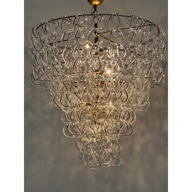 Gold Vintage Chandelier by Angelo Mangiarotti, 1980s For Sale - Image 8 of 11