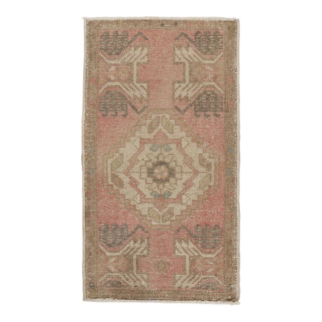 Vintage Turkish Handwoven Door Mat Rug -1' 8'' X 3' 11'' For Sale