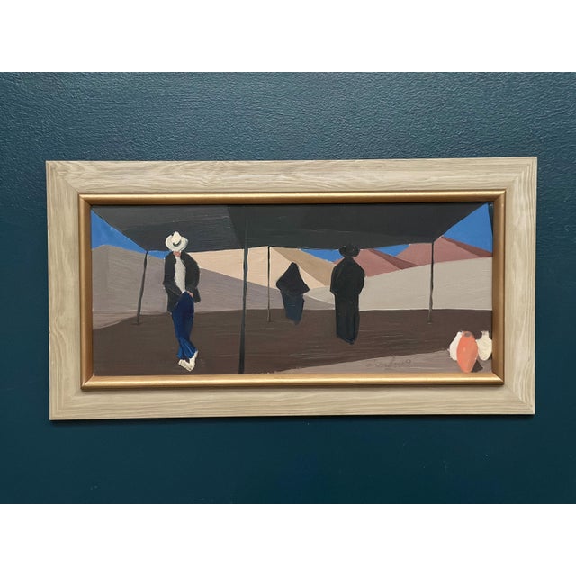 Eric Andreas Ros, Desert Market, 1950s, Oil Painting on Canvas, Framed For Sale - Image 8 of 14