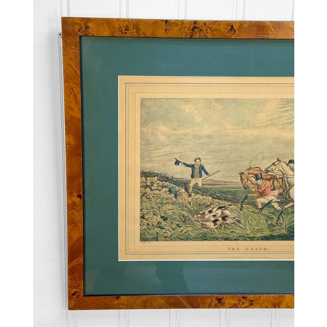 Early 20th Century Antique Traditional Equestrian Fox Hunt "The Death" Framed Lithograph For Sale - Image 5 of 13