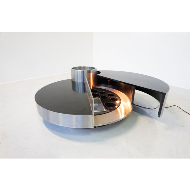Coffee Table Dry Bar Stainless Steel by Massimo Papiri for Sabot, Italy, 1970s For Sale - Image 12 of 12