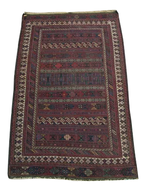1920s Vintage Flat Weave Decorative Soumak Rug