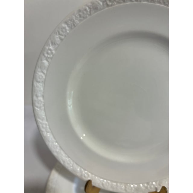 Vintage Wedgwood Salad Plates Set of 4, Embossed Floral Rim, England For Sale In Oklahoma City - Image 6 of 11