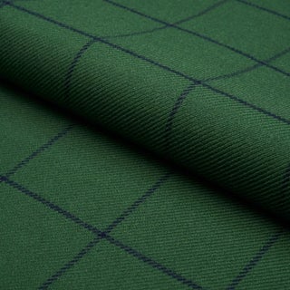 SAMPLE - Schumacher Bancroft Wool Plaid Fabric In Green For Sale