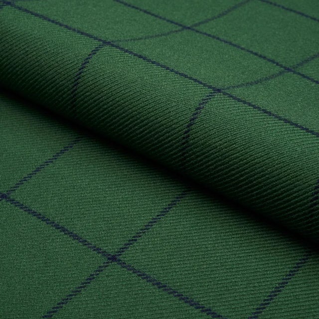 SAMPLE - Schumacher Bancroft Wool Plaid Fabric In Green For Sale