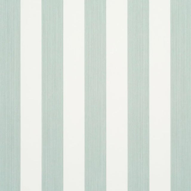 SAMPLE - Schumacher Edwin Stripe Medium Wallpaper In Eucalyptus For Sale