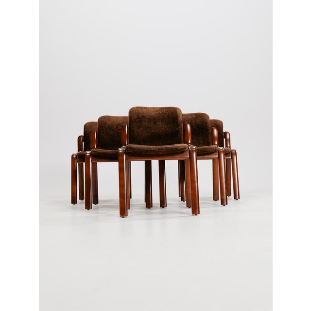 Vintage Italian Wooden Chairs, 1980s, Set of 5, in Very Good conditions. Designed 1980 to 1989