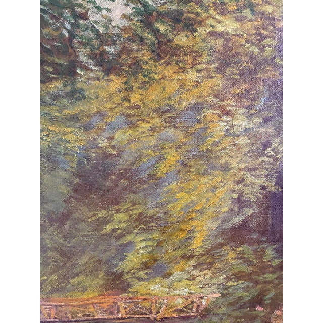 Vintage Original Oil Painting Forest Landscape For Sale - Image 10 of 14