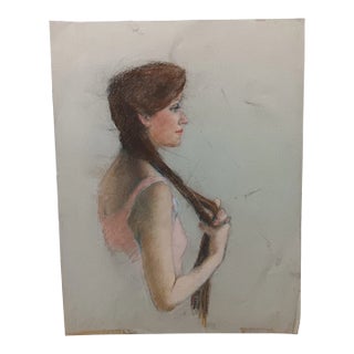 Expressionist Pastel Drawing by Marcia Bouton 1970s For Sale