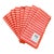 Vintage Linen Cotton Striped Cloth Dinner Napkins, Persimmon For Sale