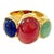 Bochic “Orient” Ruby, Emerald & Sapphire Vintage 3 Gem Ring Set in 18k & Silver Size 6.5 For Sale