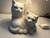 Vintage Miniature Cat Accent Table Lamp White Persian Cats Ribbon Small With Cream Shade For Sale - Image 4 of 12