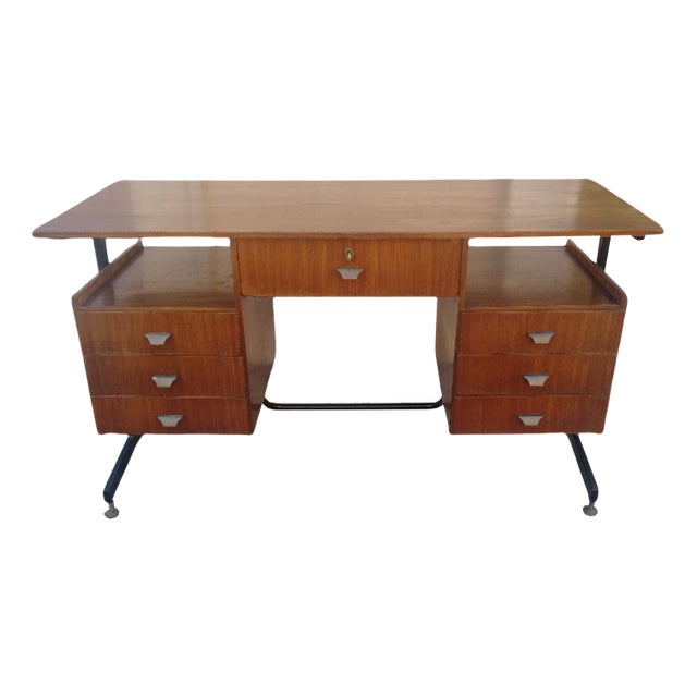 Swedish Teak Desk, 1950s For Sale