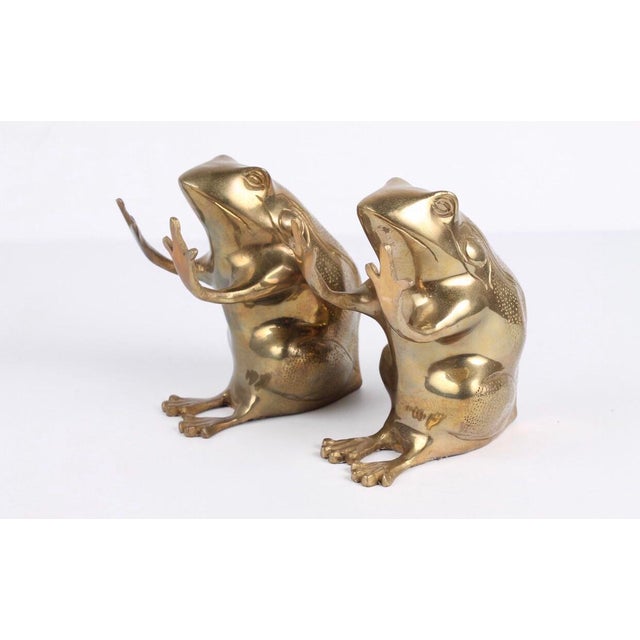 Vintage Brass Frog Bookends a Pair Chairish