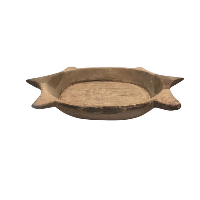 Farmhouse Vintage Wooden Parat Bowl For Sale - Image 3 of 5