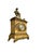 English Clock Antique Marble With Sculpture and Brass Accent Mantel French Decor For Sale - Image 3 of 11
