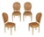 Set of Four Faux Bois Dining Chairs in Laminated Vintage Fabric For Sale
