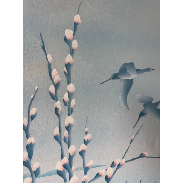 Mid-Century Modern 1980’s Vintage Tropical Night Life Oil on Canvas Paintings – A Pair – Signed For Sale - Image 3 of 12