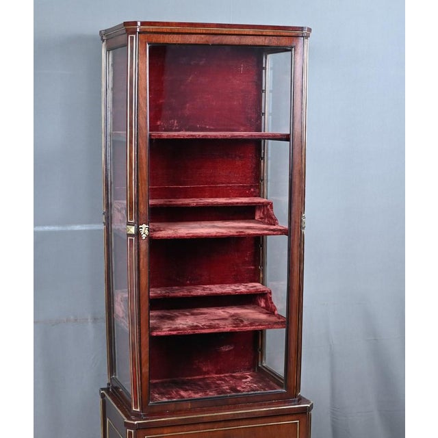 Brown Small Antique Mahogany Display Cabinet, 1890s For Sale - Image 8 of 18