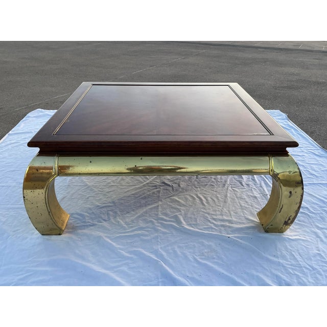 Asian Influenced Ming Legged Brass Coffee Table After Mastercraft For Sale - Image 12 of 13
