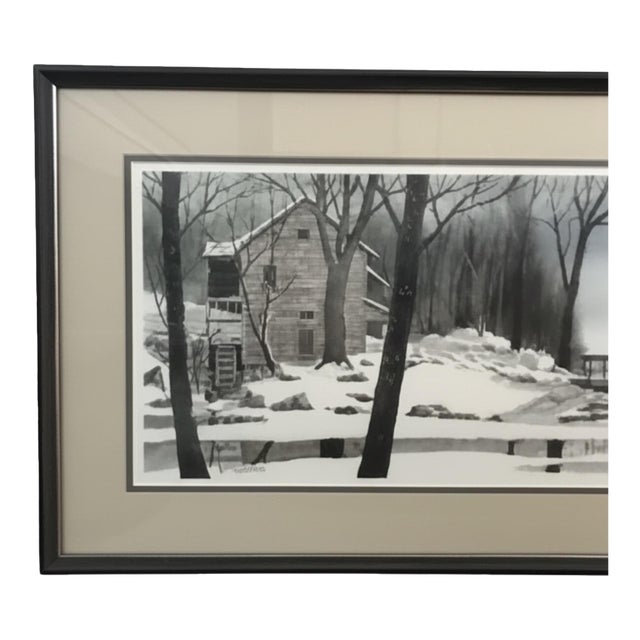 Vintage Tony Graham Winter Landscape Art Print, 1983, Framed For Sale