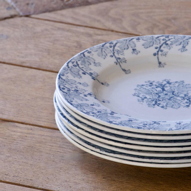 French Neva Collection Plates in Ironstone from Keller & Guérin Lunéville, 19th Century, Set of 7 For Sale - Image 6 of 9