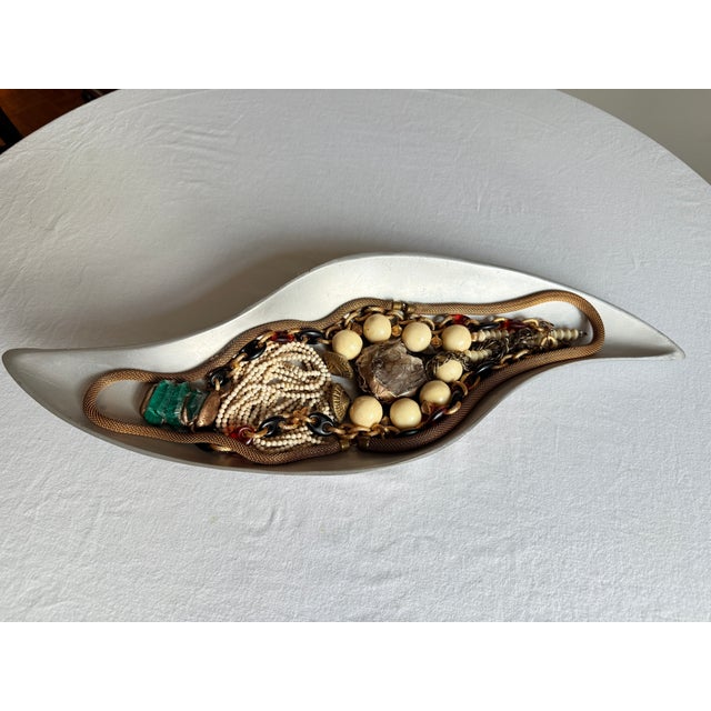 Mid-Century Modern Mid Century Space Age Sculptural Silver Tone Biomorphic Dish For Sale - Image 3 of 10