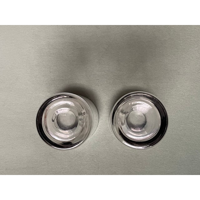 Mid 20th Century Vintage “B” Silver Trimmed Monogrammed Tumblers- A Pair For Sale - Image 5 of 7