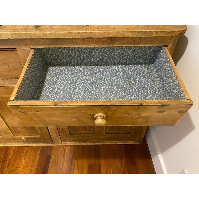 Chestnut Antique English Pine Welsh Dresser Hutch, Late 19th Century For Sale - Image 8 of 9