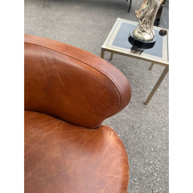Mid-Century Modern French Mid Century Leather Club Chairs, Pair For Sale - Image 3 of 6