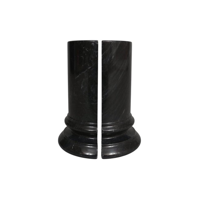Contemporary Black Marble Column Bookends, a Pair For Sale - Image 3 of 7