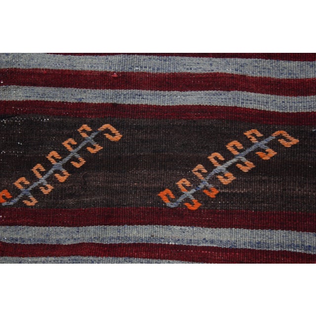 1960s 1960s Traditional Turkish Hand Knotted Striped Kilim Runner Rug For Sale - Image 5 of 11