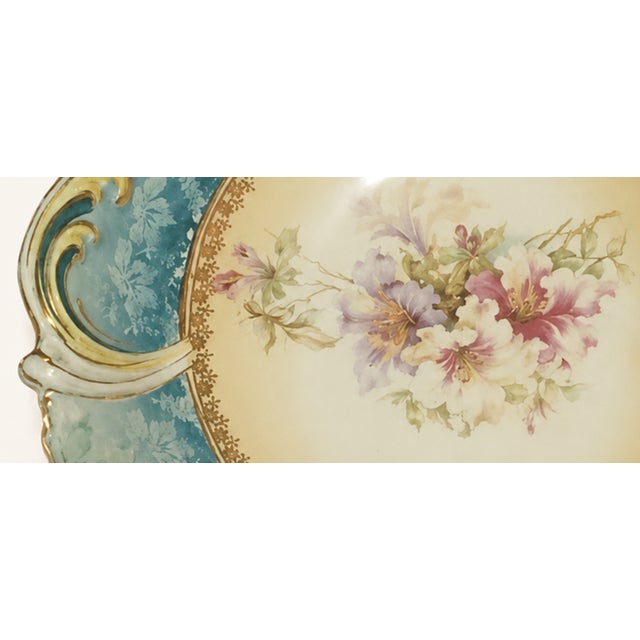 Museum Quality Antique German Art Nouveau Porcelain Centerpiece Bowl, Morning Glory Mold, Saxe-Altenburg c.1906-1920 by Unger & Schilde For Sale - Image 9 of 10