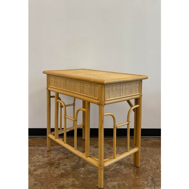 Vintage Bamboo and Rattan Desk, Scandinavian For Sale In Raleigh - Image 6 of 16