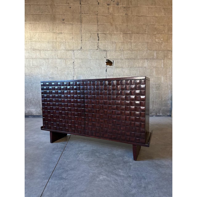 Brown Paul Laszlo Basket Weave Sideboard For Sale - Image 8 of 8