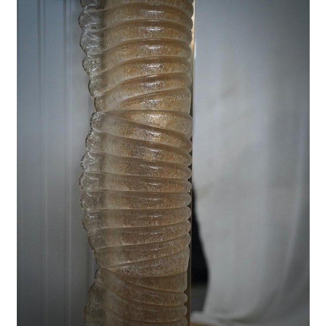 Early 21st Century Illuminated Golden Murano Glass and Brass Wall Mirror, 2000 For Sale - Image 5 of 13