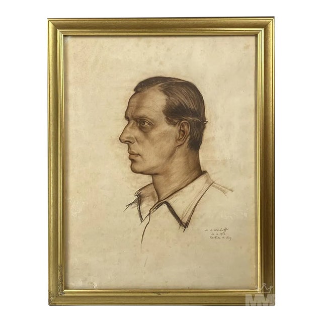 Pastel Portrait of Grand Duke Dmitrii Palovich Nephew of Tsar Nicholas II by Michael Werboff 1932 Ac For Sale